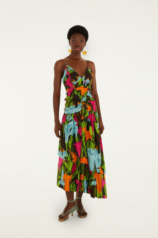 Black Mujeres Y Flores Lenzing™ Ecovero™ Euroflax™ Midi Dress