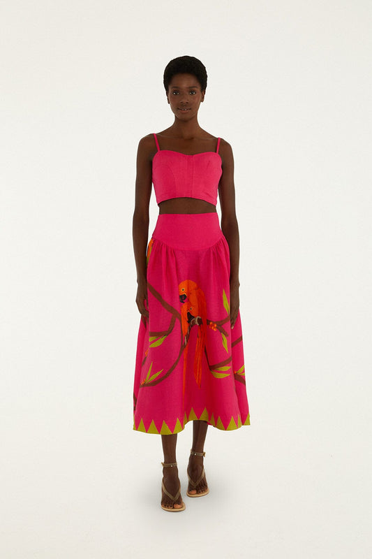 Pink Euroflax_x0099_ Premium Linen Maxi Skirt
